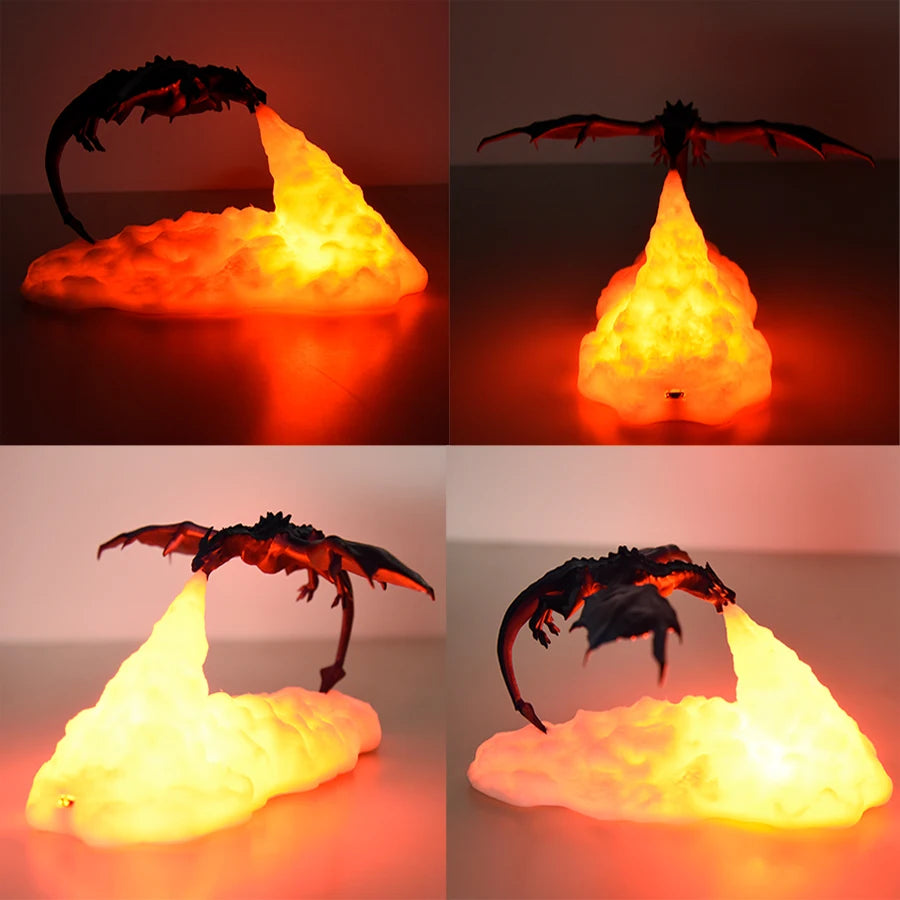 3D Fire & Ice Dragon LED Lamp – Rechargeable Desktop Light for Room Decor & Gifts - Image 6
