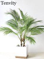 Plastic Artificial Palm Leaf Plants Green Desert Summer Decoration