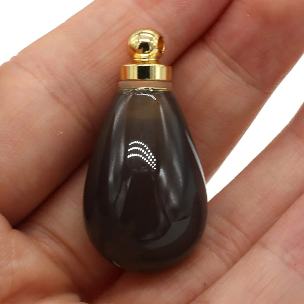 Natural Gemstone Essential Oil Diffuser Pendant – Crystal Agate Perfume Bottle Charms - Image 15