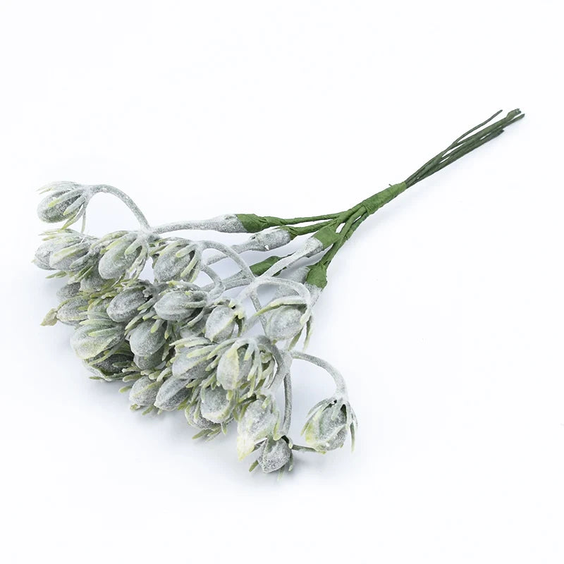 6Pcs Artificial Decorative Flowers – DIY Wreath & Gift Box Embellishments for Christmas, Home & Wedding Decor - Image 7