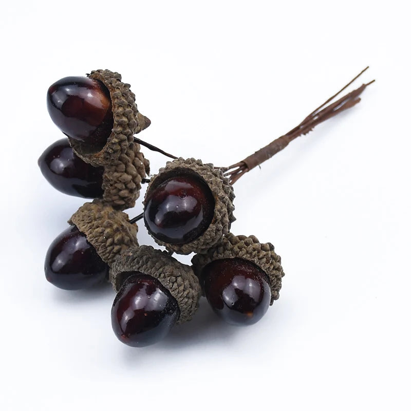 6Pcs Artificial Decorative Flowers – DIY Wreath & Gift Box Embellishments for Christmas, Home & Wedding Decor - Image 9