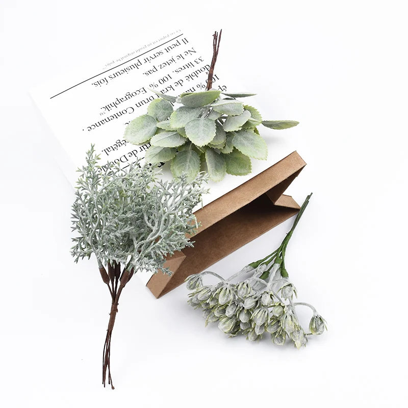 6Pcs Artificial Decorative Flowers – DIY Wreath & Gift Box Embellishments for Christmas, Home & Wedding Decor - Image 5