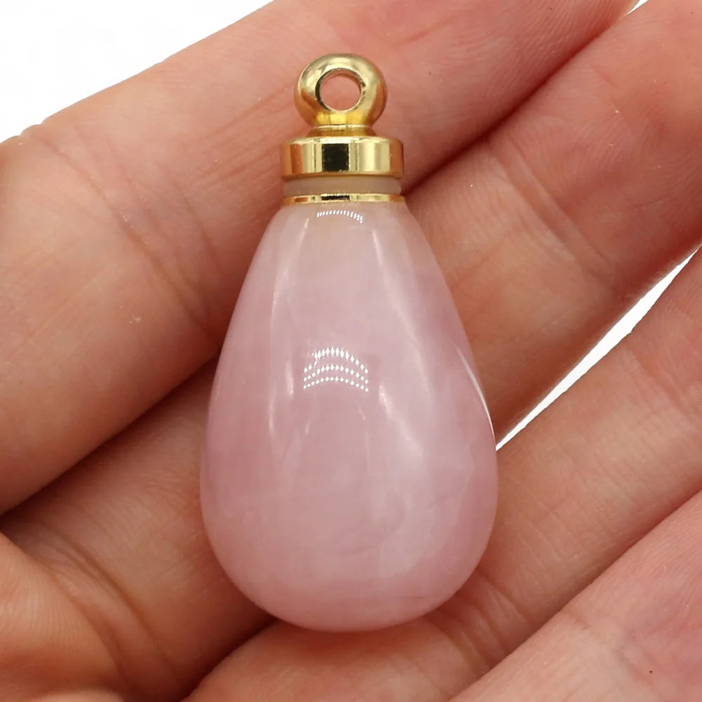 Natural Gemstone Essential Oil Diffuser Pendant – Crystal Agate Perfume Bottle Charms - Image 9