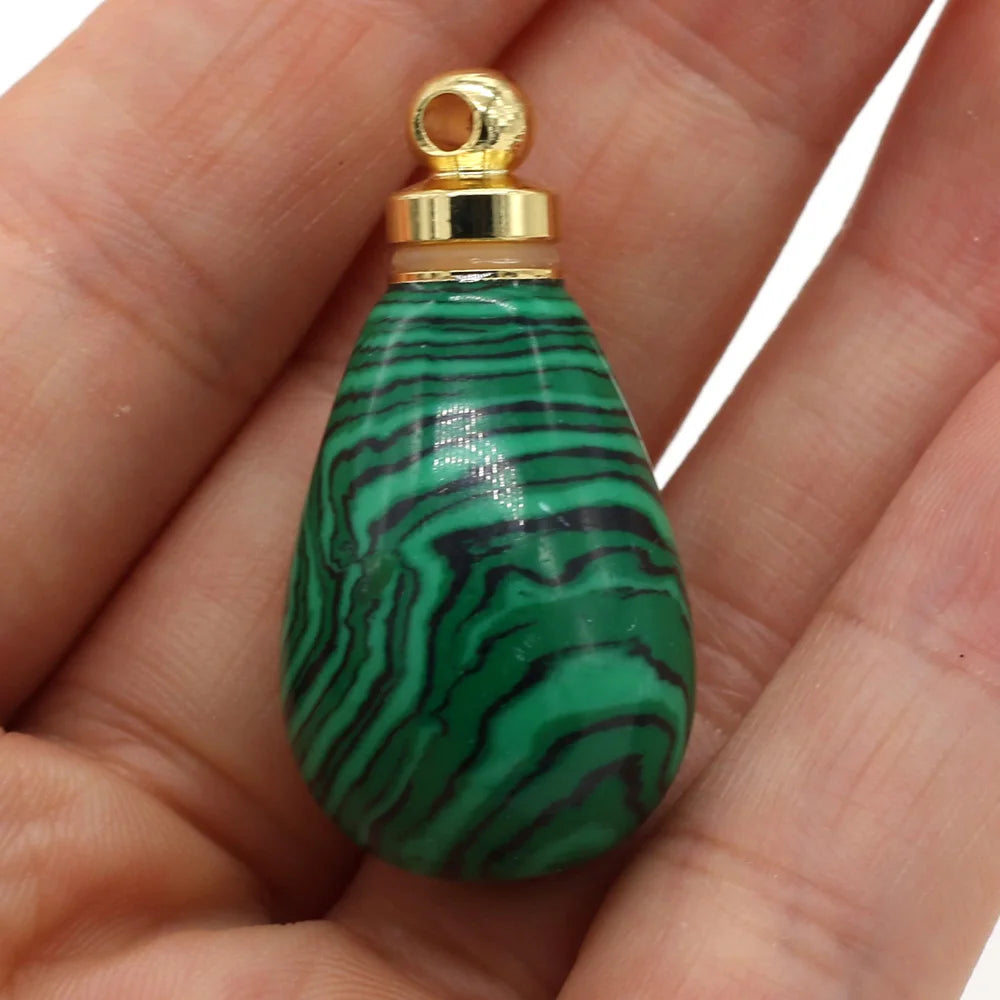 Natural Gemstone Essential Oil Diffuser Pendant – Crystal Agate Perfume Bottle Charms - Image 11
