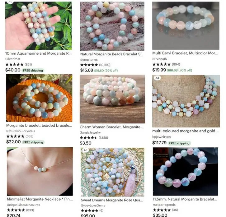 Multicolor Morganite (Morgan Jade) Round Beads – 15" Strand for DIY Jewelry Making (6mm / 8mm / 10mm) - Image 5