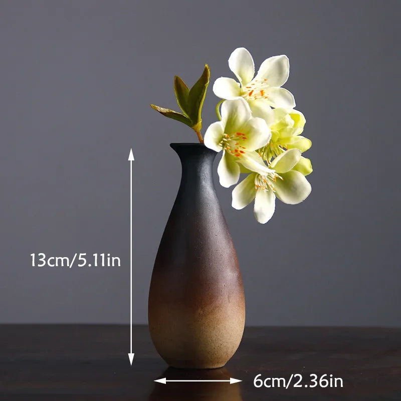 Chinese Retro Zen Ceramic Vase – Small Tabletop Flower Holder for Hydroponic & Minimalist Decor - Image 15