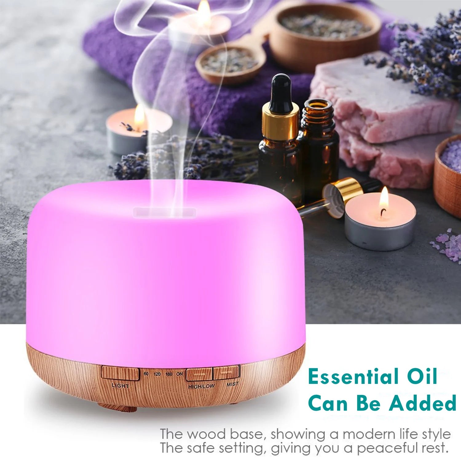 500ML USB Wood Grain Aroma Diffuser - Image 5