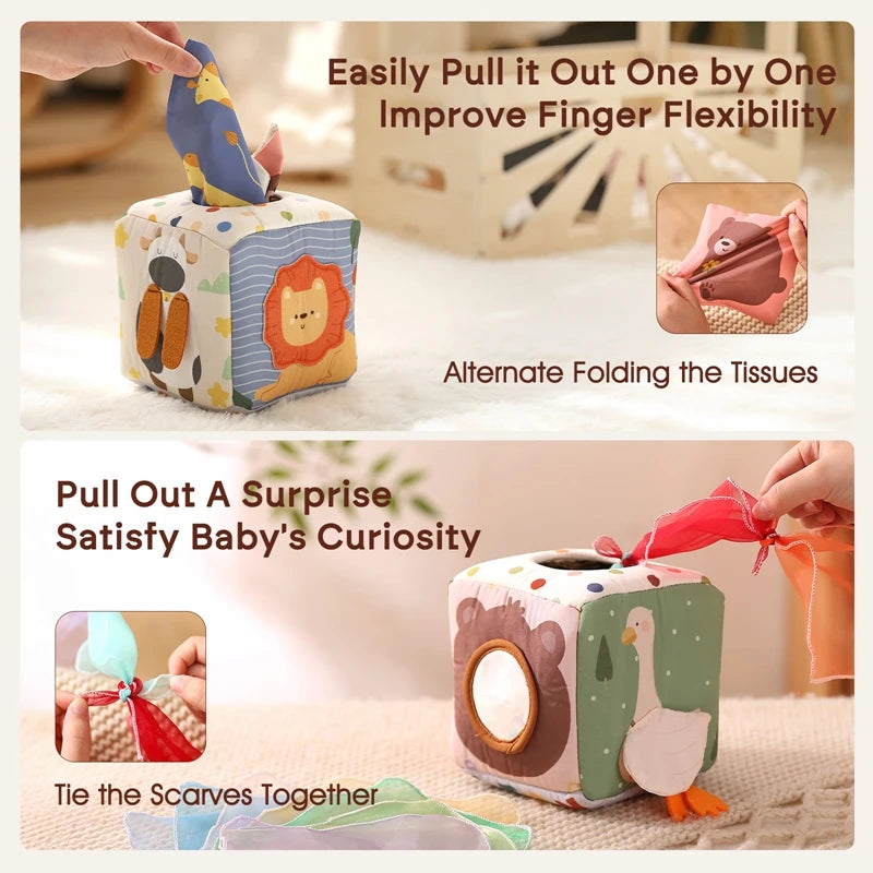 Baby Montessori Magic Tissue Box - Early Learning Sensory Toy - Image 2