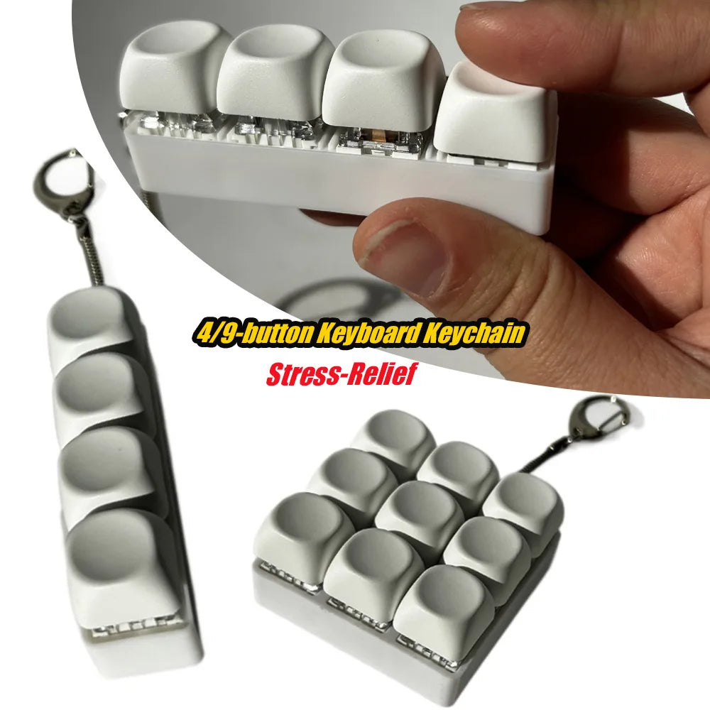 4/9-Button Keyboard Keychain Shaft Tester Fidget Toy