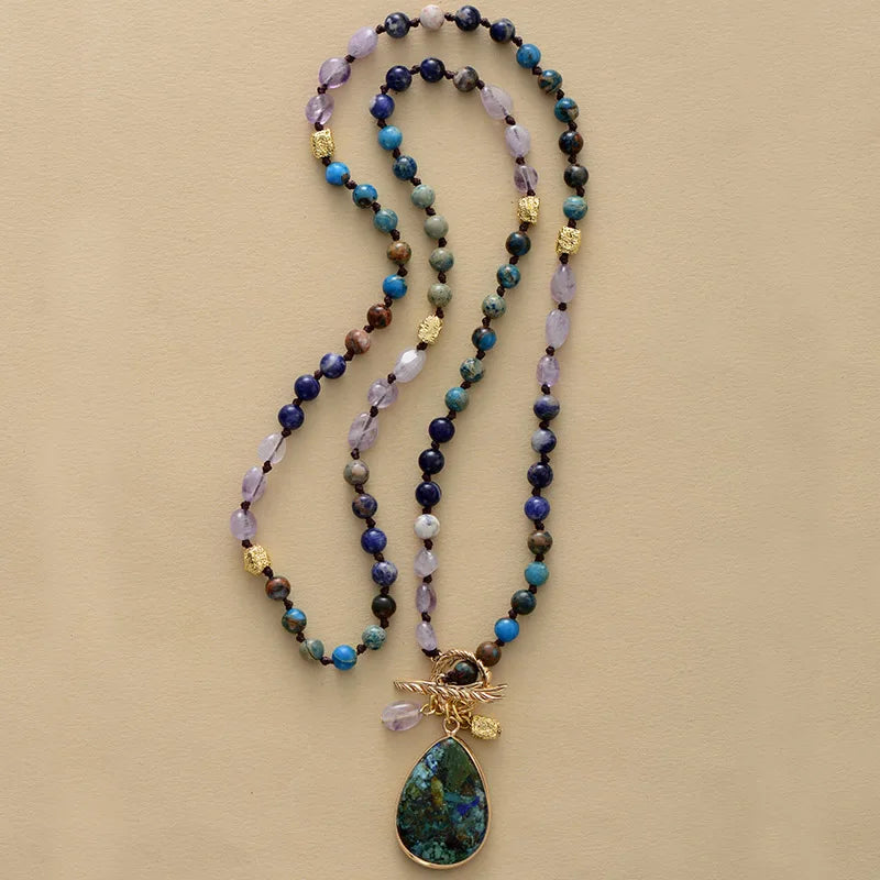 Healing Crystal Teardrop Pendant Necklace - Image 3