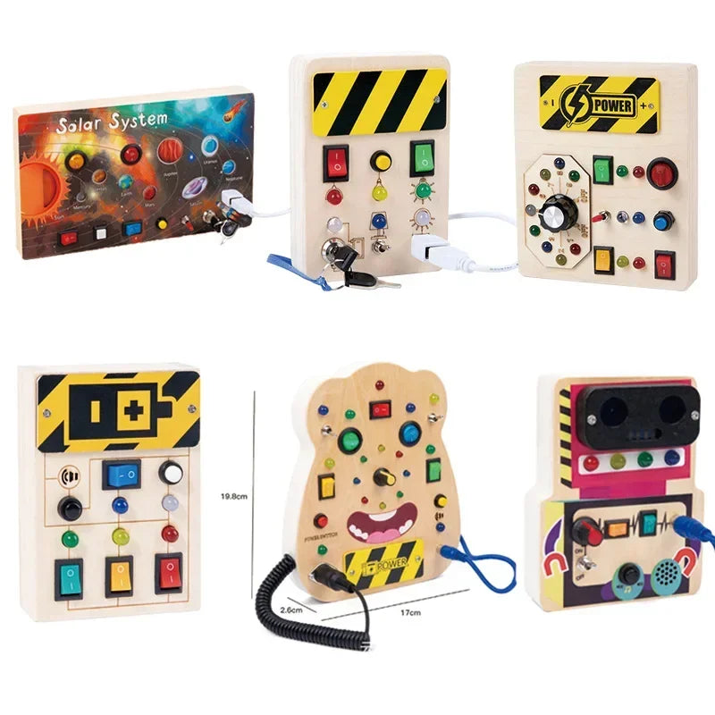 Montessori Busy Board Circuit - LED Light Socket Toy - Image 2