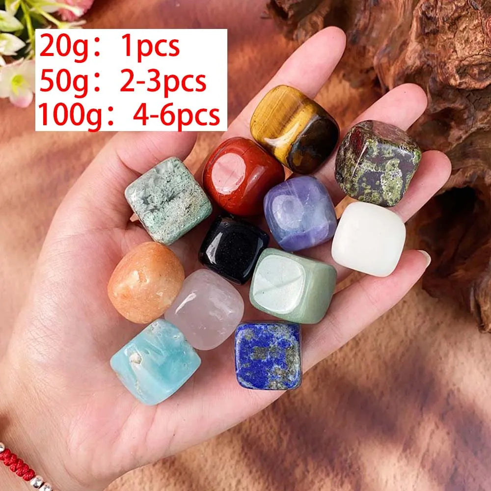 Natural Crystal Tumbled Stone Cubes – Polished Quartz, Amethyst & Gemstones for Healing, DIY & Decor - Image 28