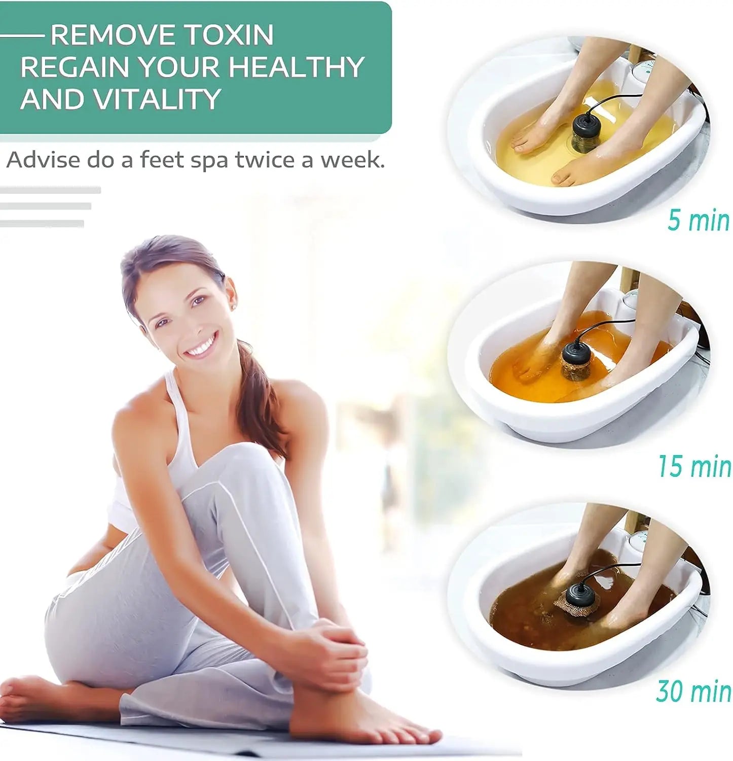 Foot Spa Massager Set - Mini Ion Electric Detox Foot Spa - Image 2