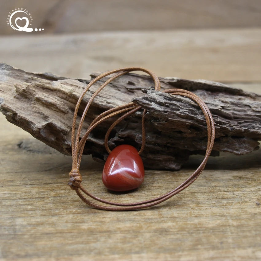 Natural Stone Nugget Pendant Necklace – Healing Crystal Charm Jewelry (Lapis, Amethyst, Tiger Eye, Rose Quartz & More) - Image 3