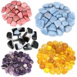 Natural Rose Quartz & Amethyst Tumbled Stone Gravel – Polished Healing Crystals for Home Decor & Aquarium