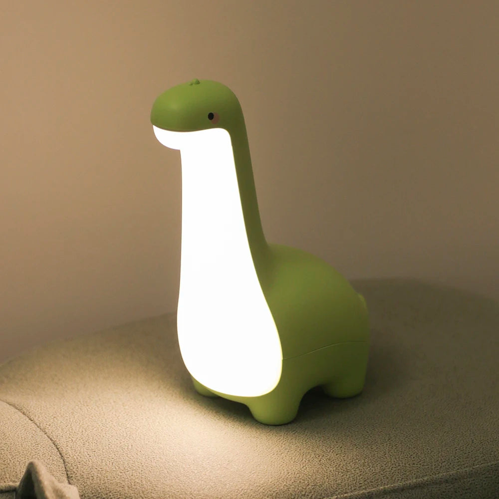 Cute Dinosaur Night Light – USB Rechargeable Bedside Lamp with Timer for Kids - Image 2
