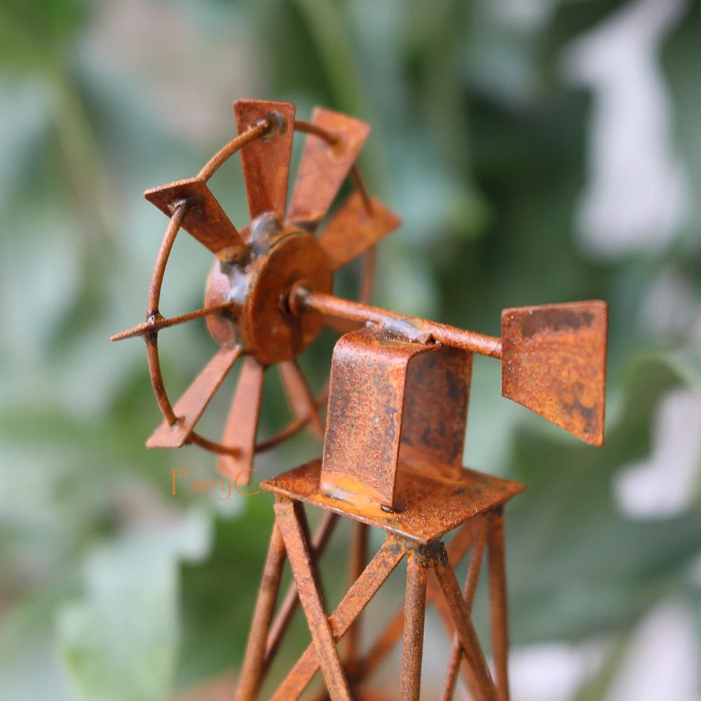 Miniature Windmill Metal Decoration for Fairy Gardens - Image 2