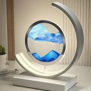 LED Moving Sand Art Table Lamp – 3D Quicksand Night Light Hourglass for Home Decor & Gifts