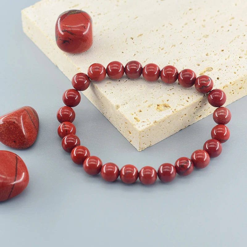 Natural Red Jasper Prayer Bead Bracelet – Stretch Rosary Jewelry for Men & Women - Image 4