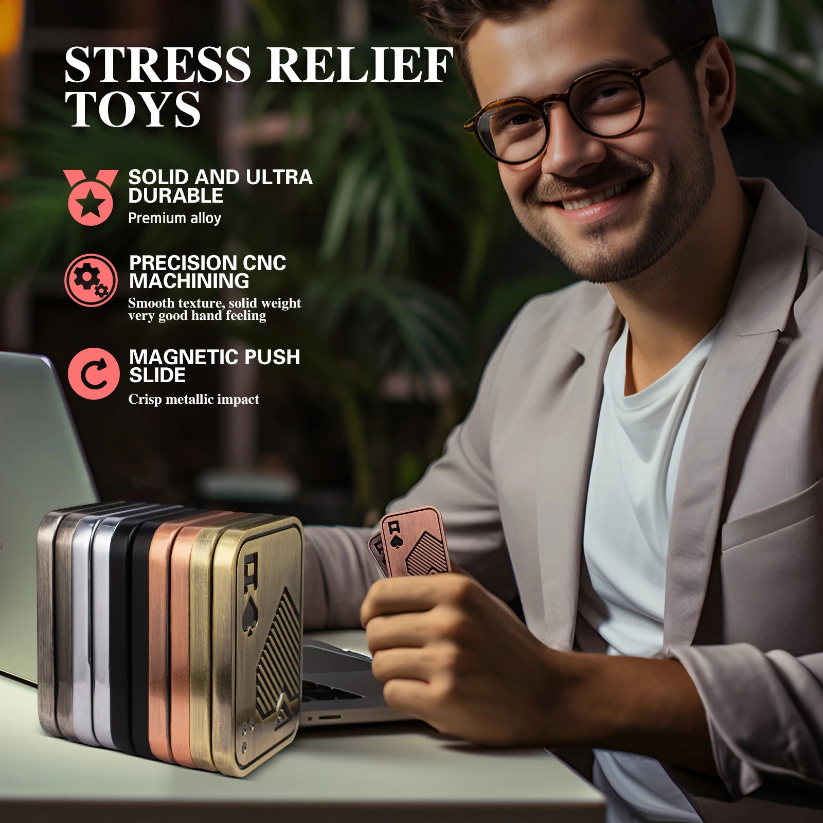 Fidget Slider Magnet - Metal Fidget Toy for Stress Relief - Image 2