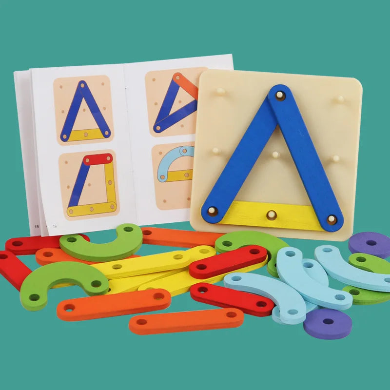 Montessori Geometric Pegboard Puzzle - Creative Educational Toy - Image 3