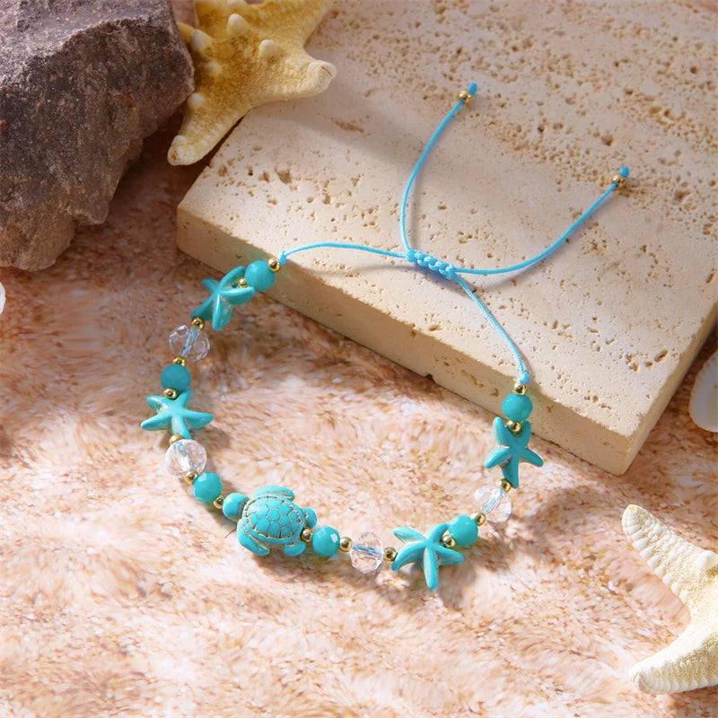 Bohemian Starfish & Conch Shell Beads Bracelet – Adjustable Summer Beach Jewelry for Women & Girls - Image 7
