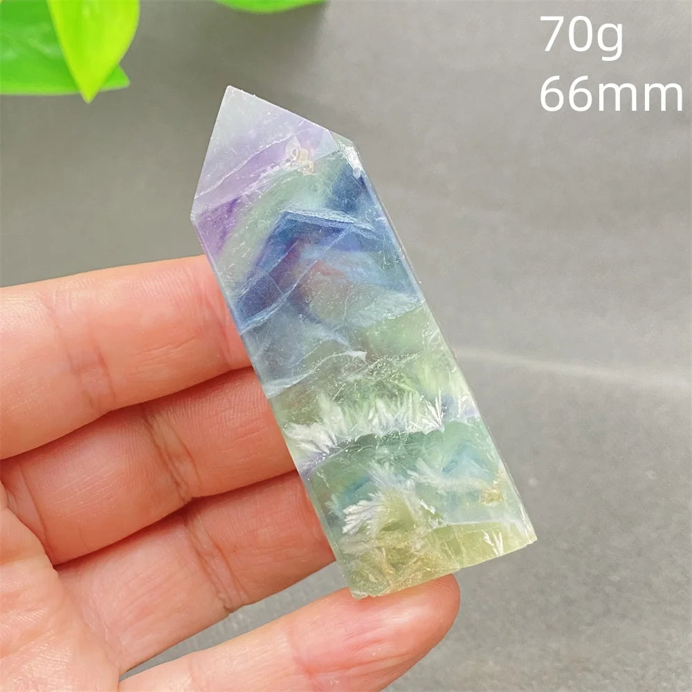 Natural Feather Colored Fluorite Crystal Tower - Image 14