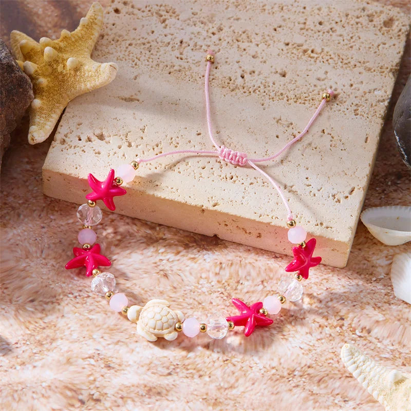 Bohemian Starfish & Conch Shell Beads Bracelet – Adjustable Summer Beach Jewelry for Women & Girls - Image 11