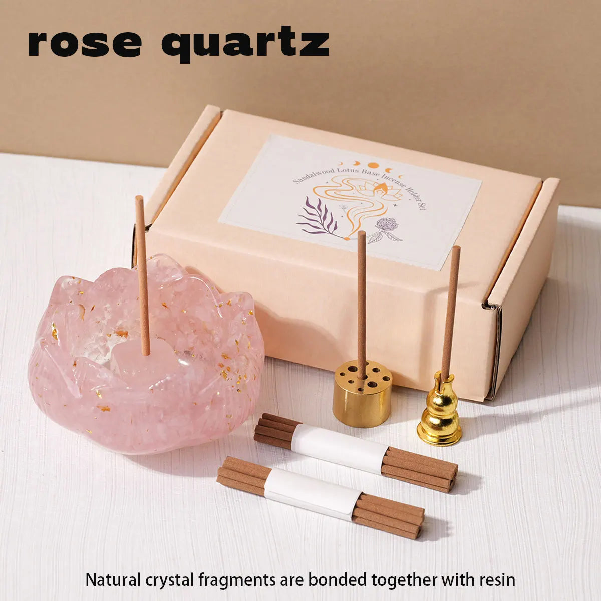 Natural Crystal Dropper Resin Cornucopia Gift Set – Reiki Candle Base & Aromatherapy Healing Decoration - Image 7