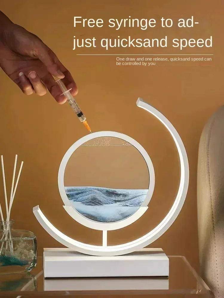 LED Moving Sand Art Table Lamp – 3D Quicksand Night Light Hourglass for Home Decor & Gifts - Image 3
